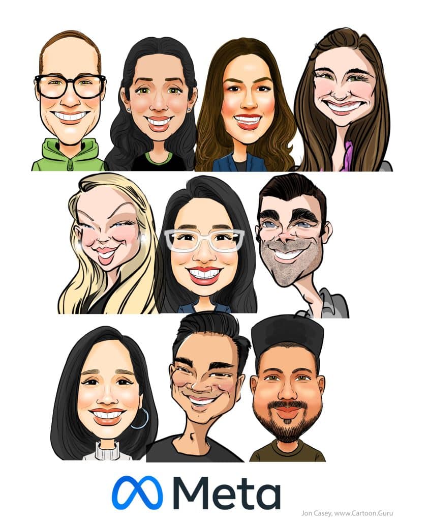 Meta Poster with illustration of ten employees 